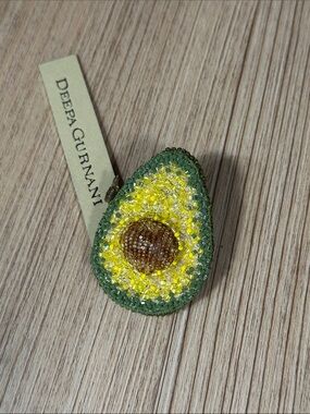 Deepa Gurnani Avocado Brooch